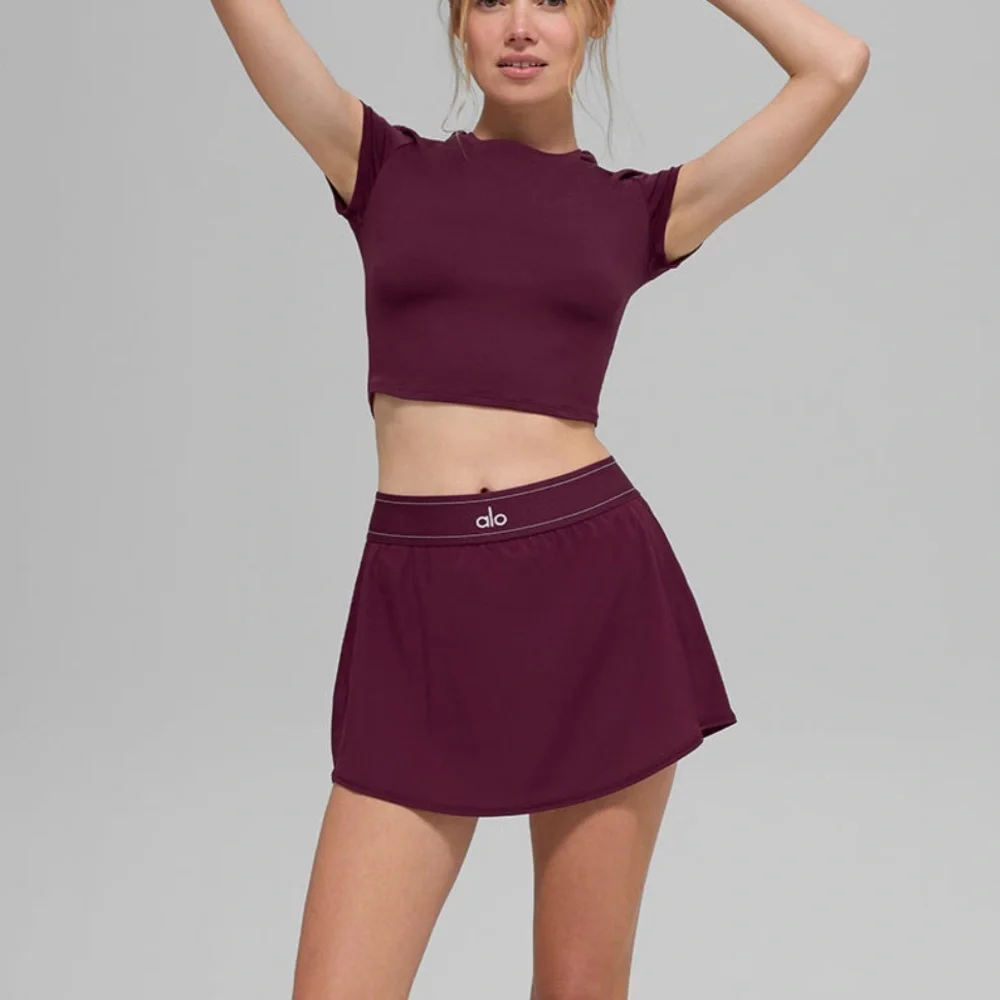 Alo Match Point Tennis Skirt NWT Burgundy